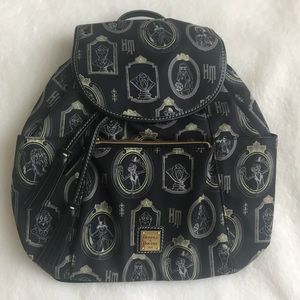 Dooney & Bourke Black Backpack with Haunted Mansion Design